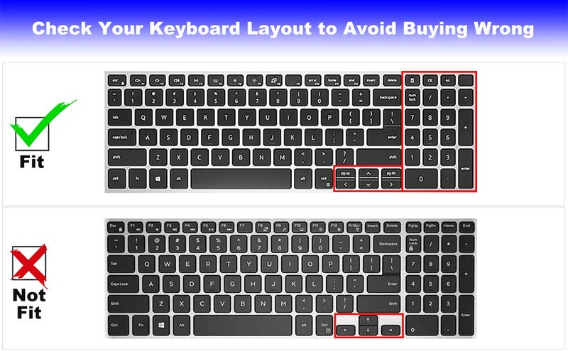 MUBUY-GOL Keyboard Cover for 2021 2020 15.6" Dell Inspiron 15 5000 5501 5502 5505 5508 5584 5593 5593 5598, Dell Inspiron 15 7000 7501 7506 7590 7591 7706, Dell Vostro 15 7590 7591 7500 US Keyboard Skin-GPINK - Image 2